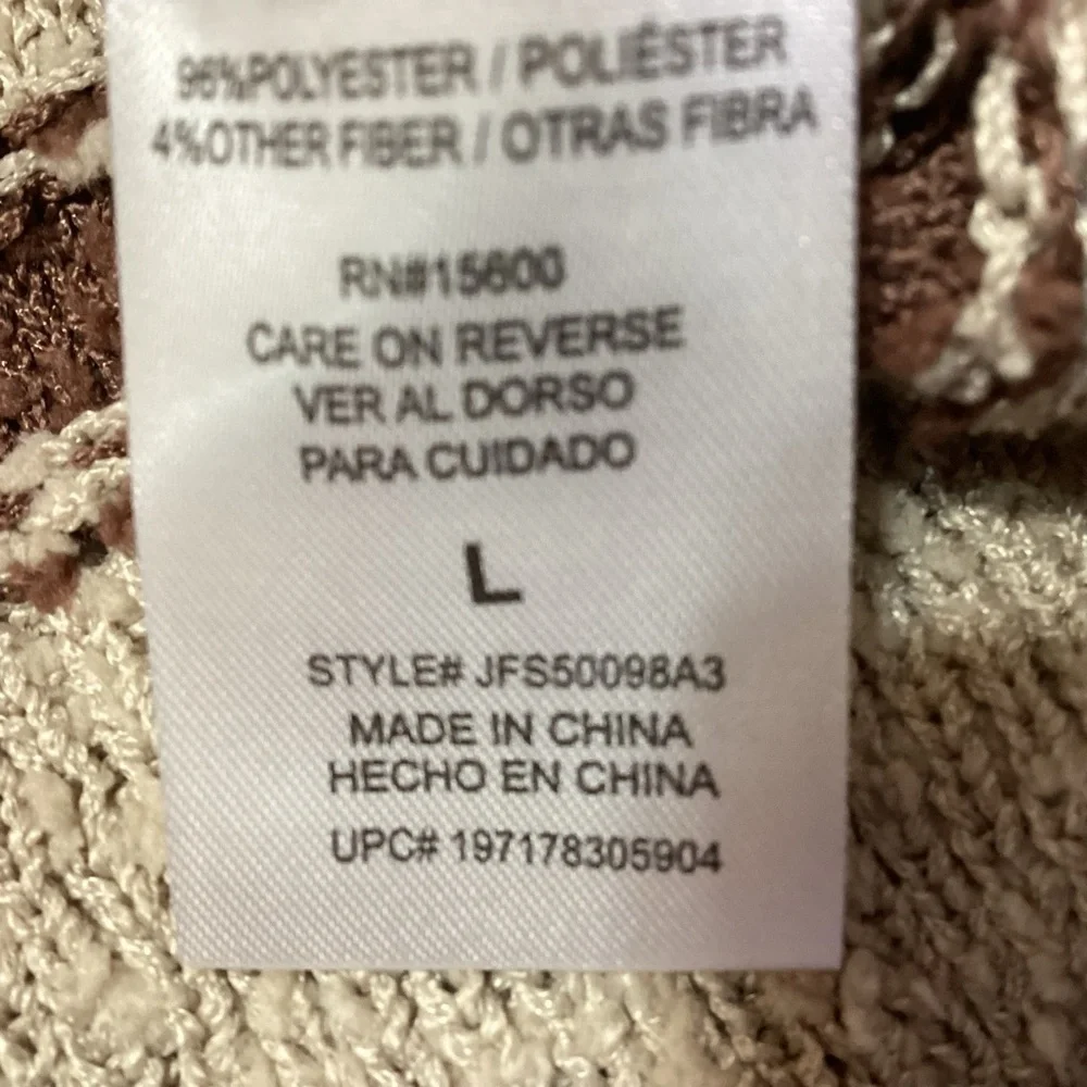 NEW Mason & Belle Striped Sweater Size Large Multicolor Brown Tan